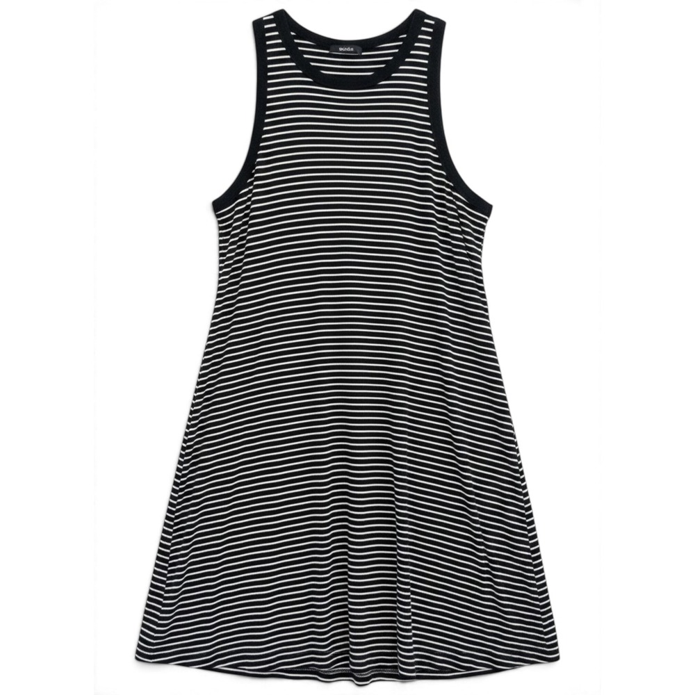 A New Day Striped Tank Dress Womens XL Parisian French Girl Black White Everyday